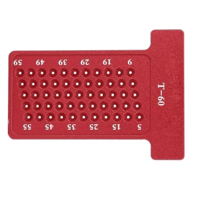 Immagine di T60 Righello per la lavorazione del legno T type Scriber Lega di alluminio Foro Calibro Carpenter Strumento fissaggio(Red)