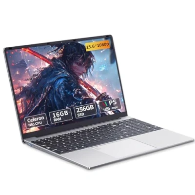 Immagine di portatile PC 15,6 pollici, Notebook 16GB RAM SSD 512 GB Celeron N95, Computer Win11 Pro IPS full HD 1920 x 1080, sblocco con impronta digitale e tastiera retroilluminata size Laptop