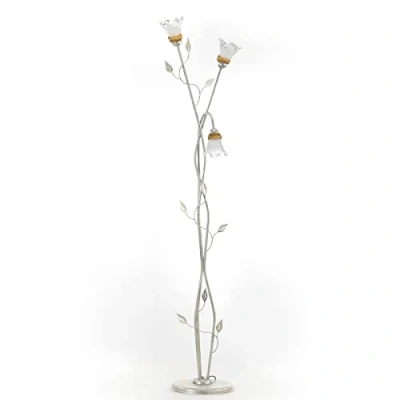 Immagine di ONLI Lancia Lampada da Terra 3 Luci, Bianco/Argento/Oro
