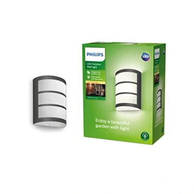 Immagine di Philips Lighting lampada a parete con LED integrato Python, IP44, 2700K, Antracite