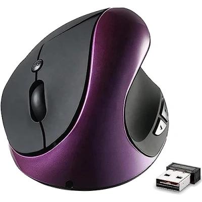 Immagine di BeWishes mouse ergonomico, wireless 2.4G ad alta precisione ricaricabile verticale DPI regolabile, riduce l&#039;affaticamento del polso, Specialmente per le mani piccole, destrimani