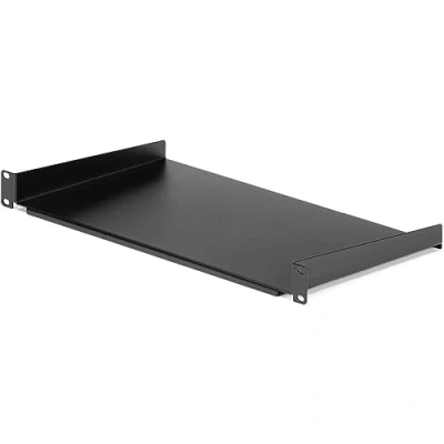 Immagine di StarTech.com Scaffale 1U per Server rack da 19&quot; Ripiano universale cantilever montaggio a Acciaio resistente Capacità di peso 20 Kg Profondità vassoio 25 cm Nero (CABSHELF1U10)