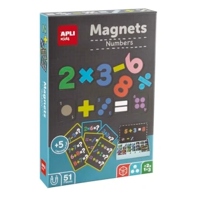 Immagine di APLI Kids 19444 Magnets Numeri_ Set di numeri magnetici con scheda e schede da introdurre nel Mondo dei Magneti educativi per bambini a partire 5 anni
