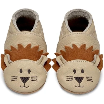 Immagine di IceUnicorn Scarpe Neonato Scarpine primi passi Morbida Pelle prima infanzia Suola Scamosciata Carino Colorate Animali 0 a 24 mesi(Leone, 6 12 mesi)