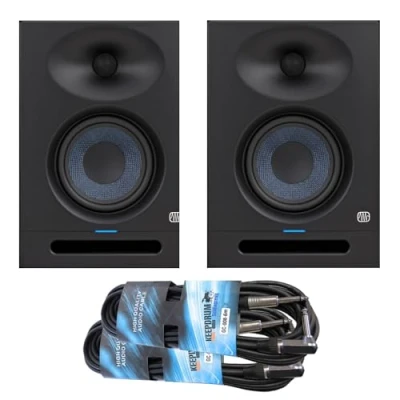 Immagine di PreSonus Eris Studio 5 scatole attive per monitor 5,25&quot;, altoparlante multimediale, 1 coppia + 2 cavi jack Keepdrum