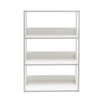 Immagine di Iris Ohyama, Stoccaggio in legno a 3 livelli/Mobili laterali/Armadietto portaoggetti/Espositore scaffale, Modulare, Design, Ufficio, Casa Open Wood Rack OWR 600 Quercia Bianco