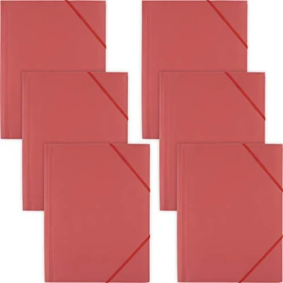 Immagine di D.RECT cartella di spedizione in plastica, PP con elastico, plastica elastica per DIN A4, Rosso, 6 pezzi