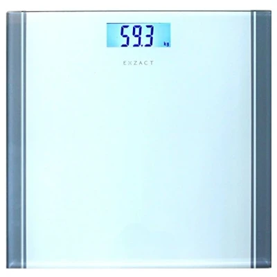 Immagine di Exzact Bilance Pesapersona Digitali, Bilancia da bagno Grande capacità 180kg / 400lb Alta precisione, Display LCD retroilluminato (Bianca)