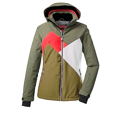 Immagine di killtec Donne Giacca da sci/giacca funzionale con cappuccio staccabile cerniera e ghetta antineve KSW 83 WMN SKI JCKT, olive, 36, 38622 000