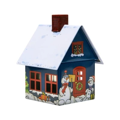 Immagine di Crottendorfer Casetta in metallo con porta incenso per coni di incenso, misura M Dimensioni: 7,2 x 7,8 9,8 cm Motivo: Natale Made Germany