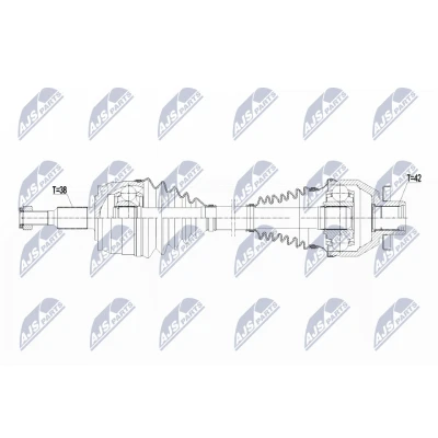 Immagine di NTY NPW VW 139 Albero motore / Semiasse Assale anteriore Sx 616 103 VOLKSWAGEN: Transporter 5, Multivan 5 (7HM, Bus