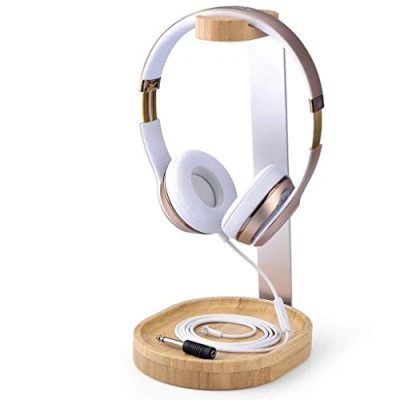 Immagine di Avantree Universale Headset Stand Cuffie Supporto Legno &amp; Alluminio con Ferma Cavo per Sony, Bose, Shure, Jabra, JBL, AKG, Cuffia Gaming e Display TR902