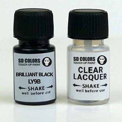 Immagine di SD COLORS LY9B L041 A1 Vernice per ritocchi, 15 ML, riparazione graffi, scheggiature, con pennello, codice colore nero brillante (vernice + lacca)