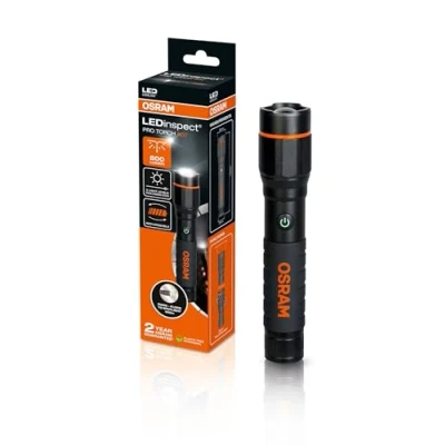 Immagine di OSRAM LEDinspect PRO TORCH 800, torcia di ispezione a LED ricaricabile, funzione zoom, luminosità 800lm 6000K, 5 modalità illuminazione
