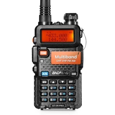 Immagine di BAOFENG GT 5R Pro Walkie Talkie, radio Dual Band per UHF VHF 144 146/430 440MHz, ampia portata con memoria 128 canali, batteria da 1800 mAh, cuffie adulti, supportate Chirp