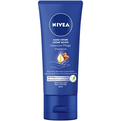 Immagine di Nivea crema mani per la cura intensiva Mini (30 ml), pelle ricca con olio di mandorle l&#039;umidità intensiva, delle l&#039;esclusiva fragranza