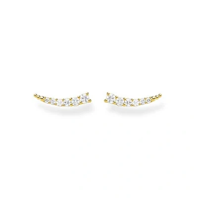 Immagine di Thomas Sabo Orecchini da Donna Ear Climber con Pietre Bianche in Argento Sterling 925 e Argento, Gold, H2158 414 14
