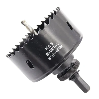 Immagine di Sega a tazza 85mm LAIWEI fresa con mandrino A2 Heavy Duty, 4341 Punte in acciaio, Profondità di taglio 38mm, Per forare legno, profili alluminio, PVC e tubi metallo