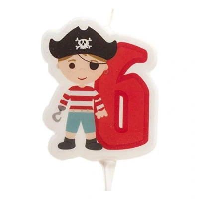 Immagine di Dekora Candela di Compleanno 2D con Pirata per Torte Bambini Numero 6