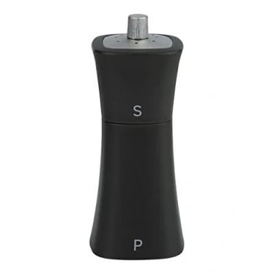 Immagine di Grunwerg SP 9174BK Saliera e macinapepe 2 in 1, plastica, nero opaco