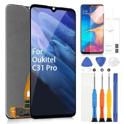 Immagine di LCD Schermo per Oukitel C31 Display Pro Sostituzione dello Touch Screen Digitizer Full Assembly con Strumenti(6.52&quot;, Nero)