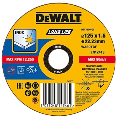 Immagine di DeWalt Dt43906 Disco Di Taglio In Acciaio Inox High Performance, nero