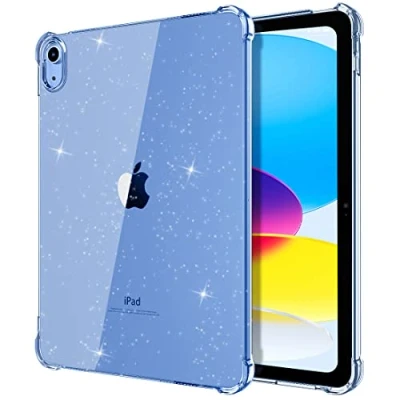 Immagine di TiMOVO Custodia Compatibile con iPad 10a Generazione 10,9&quot; 2022, Cover Protettiva in TPU Trasparente Morbido Antiurto Sottile e Leggero Copertura Posteriore Trasparente, Glitter Chiaro