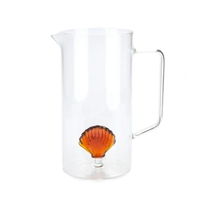 Immagine di Balvi caraffa Atlantic Shell Colore Ambra Fatta a Mano in Vetro borosilicato 1,3 L