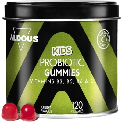 Immagine di Probiotici Gummies Bambini 120 gusto naturale Ciliegia Flora intestinale, gas Bifidobacterium, Lactobacillus, Vitamina C, B3, B5, B6 Per gli amanti delle gommose Aldous Labs