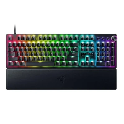 Immagine di Razer Huntsman V3 Pro PC Tastiera ottica analogica per esport Snap Tap Modalità Attivazione Rapida (Quadrante digitale multi funzione e pulsanti di comando dedicati) US Layout Nero