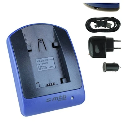 Immagine di Caricabatteria (USB/Auto/Corrente) compatibile con Sony NP FV70 / DEV 3 5 30.. HDR CX450 CX625../PJ410 PJ620.. FDR AX100.. NEX VG.. v. lista!