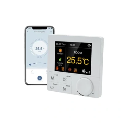 Immagine di Qiumi Smart Wifi termostato aria condizionata con schermo LCD a 2 tubi, colori, funziona Alexa Google Home, 95 240 V AC