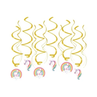 Immagine di PD Party 7024139 Decorazione a Vortice Appesa Hanging Swirls Festa Celebrazione Unicorn, Multicolore, 70cm Lunghezza x 14cm Larghezza 0.1cm Altezza