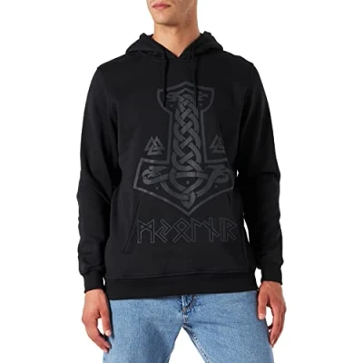 Immagine di Maglietta: Mjölnir Camicia vichinga per Uomo Donna Vichinghi Norvegia Thor Wotan Odin Northmen Norseman Metallo Larp Bike r Thorshammer Götter Idea Regalo, Mjölnir, L