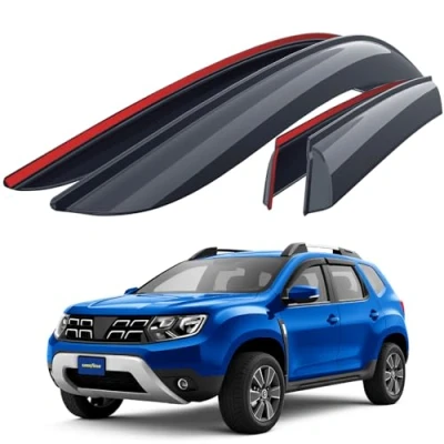 Immagine di Goodyear deflettori Auto per/Compatibile con Dacia Duster 2017 2024 SUV deflettore Auto, Aria, sopraelevati, 4 Pezzi