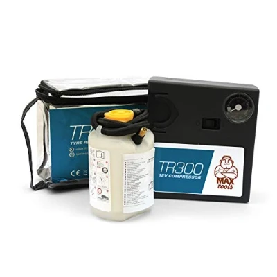 Immagine di MAXTOOLS TR300, Kit Automatico Riparazione Pneumatici SUV e Fuoristrada , Ripara Tutti i Tipi di Foratura Gomma, Incluso Potente Compressore Aria 12V