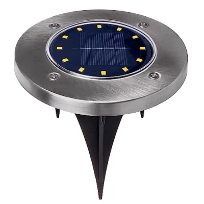 Immagine di Maclean MCE318 Faretto solare a LED con Picchetto 12 SMD bianco neutro 4000K 0,7 W Lampada perSsegnapasso da esterno Luci giardino IP44 (1x pezzo)
