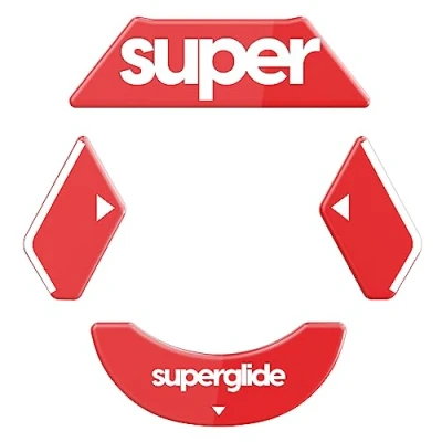 Immagine di Superglide2 Piedini per mouse con superficie testurizzata controllabile, realizzati vetro ultra resistente, suola liscia e resistente Logitech G900/903, colore: rosso