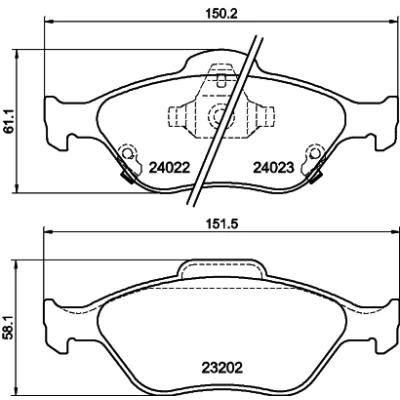 Immagine di HELLA 8DB 355 006 721 Kit pastiglie freno con segnalatore acustico usura TOYOTA: Yaris II Hatchback, III Van