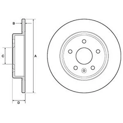 Immagine di DELPHI BG4761C Disco freno 264 10 5 pieno rivestito non trattato senza cuscinetto ruota, anello sensore ABS OPEL: Astra K Hatchback