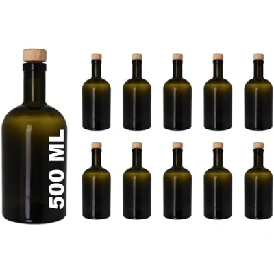 Immagine di casavetro Bottigliette Vetro Con Tappo Sughero 500 ml Bottiglia Vuota in per Vino, Liquore, Acqua, Succo di Frutta, Conserve, Latte, Olio, Birra, Estratti, Amari (10 x ml)