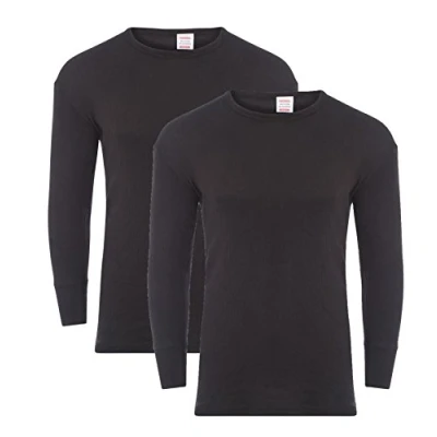 Immagine di Heatwave® Confezione da 2 top termico a maniche lunghe uomo, caldo strato di base, S M L XL XXL, Nero ,