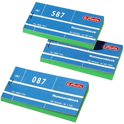 Immagine di Herlitz 892703 numeri blocchi 1 1000 numero 10 x 100 strappi