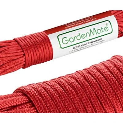 Immagine di GardenMate Paracord 550 Corda di Nylon per Uso Esterno Disponibile in DIVERSI COLORI Lunghezza 31 m Spessore 4 mm Kernmantel Composta da 7 Fili Resistente agli Strappi