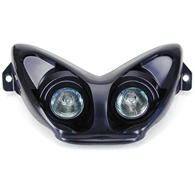 Immagine di one by Camamoto cod. 77201351 maschera alogena faro anteriore dicroica nera compatibile con yamha aeroz/mbk nitro anno dal 1997 al 2012
