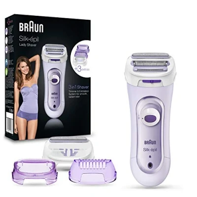 Immagine di Braun Silk épil LS5 560 Rasoio Elettrico senza Fili, Rifinitore e Sistema Esfoliante 3 in 1 con Accessori, Lilla