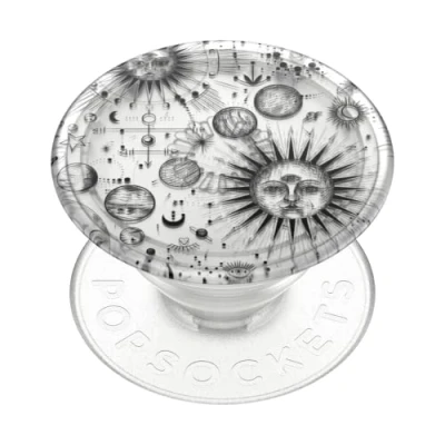 Immagine di PopSockets: PopGrip Plant Supporto e Impugnatura Estensibile Realizzati con Materiali a Base Vegetale un Top Intercambiabile per Smartphone Tablet Translucent Cosmic Sun