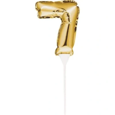 Immagine di Creative Convertting Pallone foil Piccolo AUTOGONFIANTE 23 x 9 cm Numero 7 Oro, 8C331863
