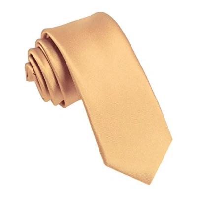 Immagine di JEMYGINS Cravatta Uomo Oro champagne 2 in Seta Multicolore Sottile 6CM