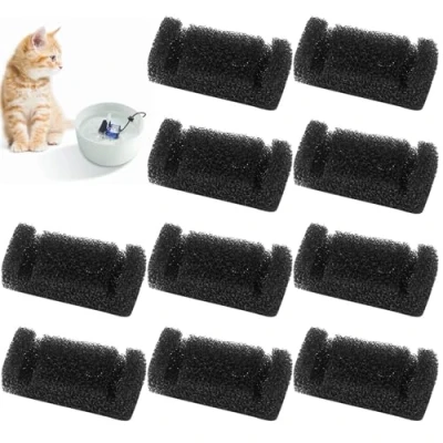 Immagine di 12 Pezzi Filtri Fontanella per Gatti, Pompa Filtro in Spugna Fontana Gatti Erogatore Automatico di Acqua Potabile da 2,5 L,